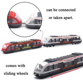 OTONOPI Toy Train Electric Bullet Train Battery Operated Action Locomotive Car High Speed Vehicle with 3D Lightning and Music Gift for Kids, Goes Around and Changes Directions on Contact, 20.5'' Long