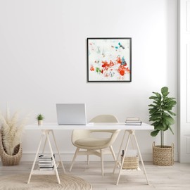 Stupell Industries Modern Red Green Blue Paint Pop Abstraction, Designed by Jeff Iorillo Black Framed Wall Art, White