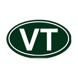 CafePress VT Oval Car Magnet (Oval) Oval Car Magnet, Euro Oval Bumper Magnet