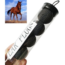 Tapones para los oídos de caballos, tapones de espuma, accesorios y suministros para caballos, tapones clásicos para los oídos de equinos (negro, talla única)