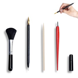 QINXUANGE Scratch Art Tools Set of 5 Scratch Painting Arts Tool Scratch Pen Scratch Stick Sketch Arts Set with Scraper Pen Black Brush for Sketch Art Painting Papers Painting Drawing Boards