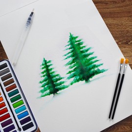 STATIONERY ISLAND Watercolour Paper A4 Pad, 32 Sheets Water Colour Paper 300gsm, Glue Bound, Cold-Pressed Texture, Watercolour Sketchbook for Painting, Drawing, Sketching and Mixed Media