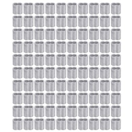 100 Pcs Wire Rope Crimping Sleeves, 5mm/0.19in 8-Shaped Aluminum Ferrule Crimping Loop Sleeves Clips for Wire/Rope/Cable Fixing
