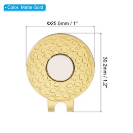 PATIKIL Magnetic Golf Ball Marker Holder, 2 Pack Metal Golf Hat Clips for Women Men Golfer Plants Caps Visor Belt, Matte Gold