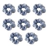 Pack 8 Scrunchie Satin Azul Cielo Liga Elástica Mujer Moda