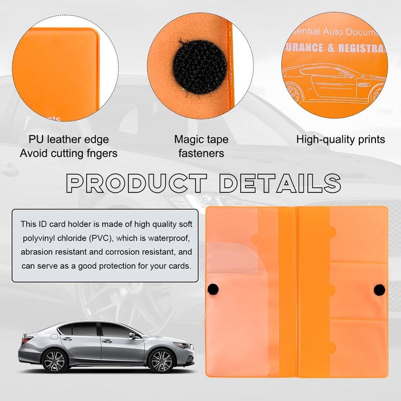 Yourkar Car Registration and Insurance Holder, 9.56"×5.19" Automotive Glove Box