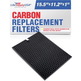 LifeSupplyUSA Carbon Filter Replacement Compatible with Rabbit Air BioGS SPA-421A & SPA-582A Air Purifiers (5-Pack)