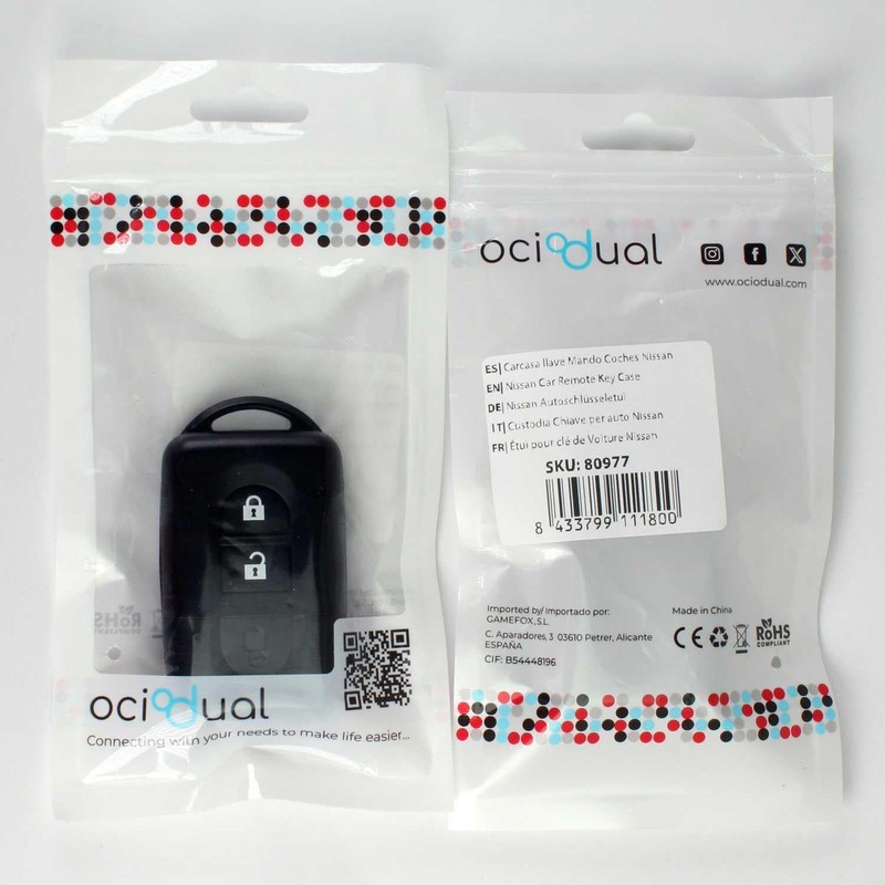 OcioDual 2 Button Key Shell Compatible with Nissan Micra X-Trail