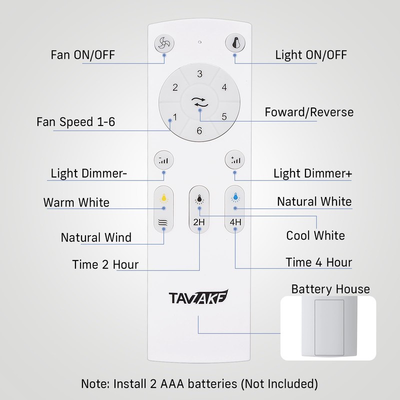 Ceiling Fan Remote Control Replacement for TAVZAKE 42 inch Ceiling