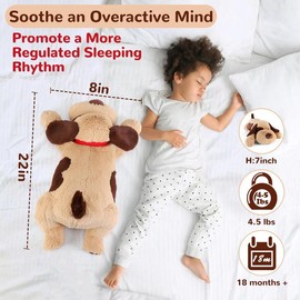 meowtastic Brown Dog Weighted Stuffed Animals - 4.5/6.0 Pounds Weighted Plush Dog Stuffed Animals - Cute Plush Toys Gifts for Kids & Adults - Size: Big ：4.5lbs-22inches