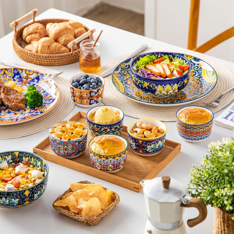 vancasso 6 Oz Ramekins Oven Safe Set of 6, Bohemian