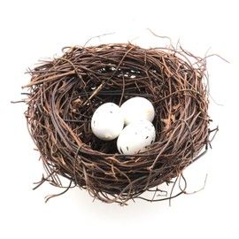 TAODAN Bird Nest 3pcs Artificial Rattan Bird Nest Crafts with 10pcs Foam Eggs DIY Craft Easter Decor