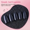 evpct Press on Nails Short Almond - Black Shimmer Glitter