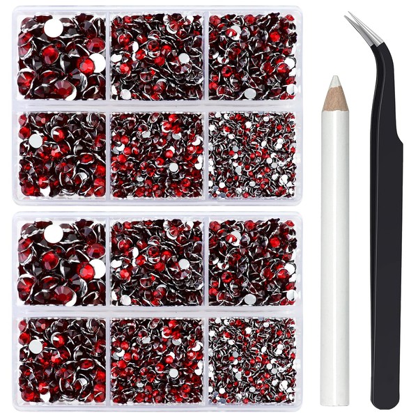 Briskbloom 10000PCS Dark Red Rhinestones for Crafts Shoes Clothes Tumblers,
