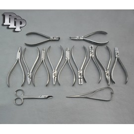 Set of 13 Orthodontics Scisors Bracket Holder Wire Bender Pliers