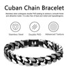 Mens Bracelet-Stainless Steel Fold Over Clasp Cuban Chain-Bracelets for Men