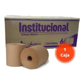 Papel higiénico INSTITUCIONAL Rinde Más simple hoja 180 m de 6 u