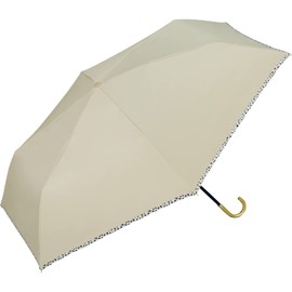 [2025] Wpc. Parasol Light Shielding Animal Piping Mini Beige <100% Shading Ratio/100% UV Reduction/UPF50+/Heat/Rain Protection> Folding Umbrella Ribs, 21.7 inches (55 cm), Work Commute, School,