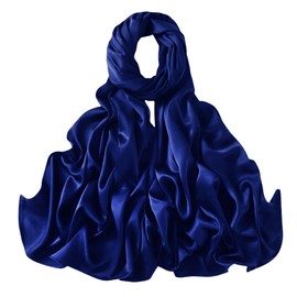 Lina & Lily Women's Silky Satin Scarf Shawl Wrap for Wedding Evening Dress (Royal Blue)
