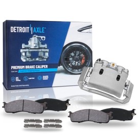 Detroit Axle - Front Brake Kit for 2003-2008 Dodge Ram 2500 3500 Disc Brake Caliper w/Bracket Ceramic Brake Pads w/Hardware 2004 2005 2006 2007 Replacement