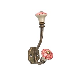 Ceramic Coat and Wall Hooks Wall Mounted Iron Hooks Antique Robe Hook Towel Hanger for Entryway Bedroom Kitchen Home - Set of 2