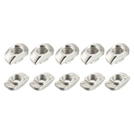 METALLIXITY Slide T-Groove Nut M6 Thread 10 Pieces Carbon Steel T-Groove Nuts Hammer Fixtures for 3030 Series Aluminum Profiles