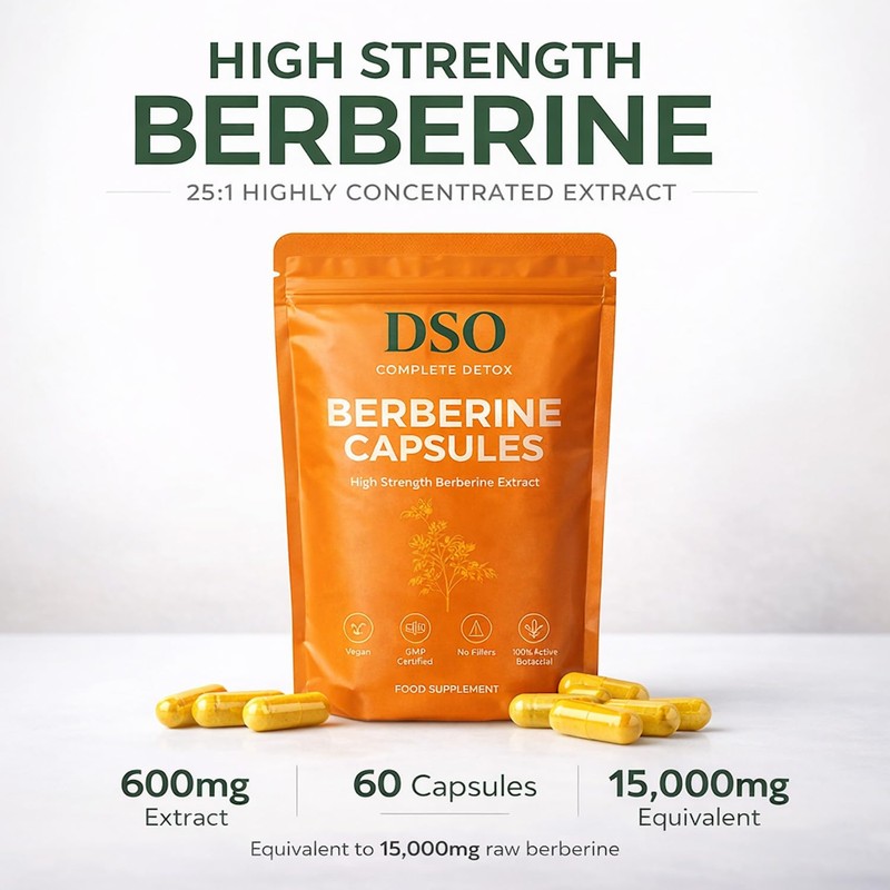 Berberine Capsules 600mg (25:1 Extract) – High Strength Berberine Supplement
