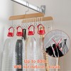 Plowatxi 2 Pack Belt Hanger with 16 Hooks, Non-Slip Wooden