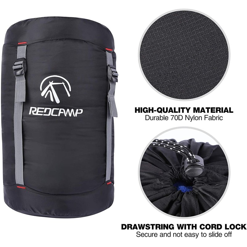 REDCAMP 40L Nylon Compression Stuff Sack for Sleeping Bag, Lightweight