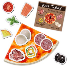 Pizza Toy magdum Magnet Game - 48 Fridge Magnets Children - Role Play Children - Food Toy - Kitchen Toy Fridge Magnets Set Children Magnetic Games for Children's Magnets Set