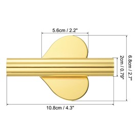 PATIKIL Wall Flower Vase Tube, 2 Pack Dried Flower Vase Racks Heart-Shaped Wall-Mounted Flower Tube for Flower Display Decoration, Gold Tone
