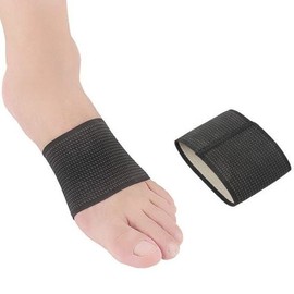 High-Elastic Compression Foot Arch Support Pad Black 1 Pair/L-XL 2ea