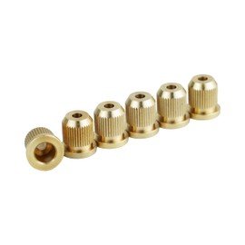 Guyker Brass Guitar String Ferrules, 6-String Through Body Guitar String Mount Bushings Set Replacement Parts (FB-01, Original Brass)