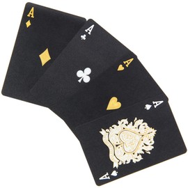 Poker Playing Cards Standard Size Deck Casino Grade Waterproof PVC in Black Gold Games
