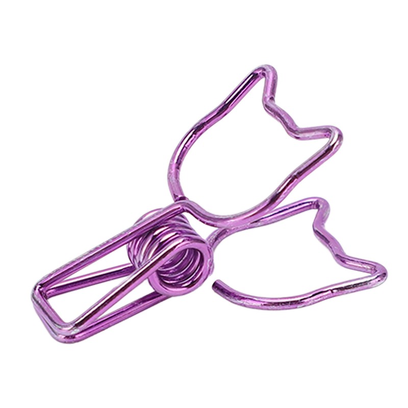 100pcs Cat Binder Clips Cute Cartoon Strong Clamping Force Metal
