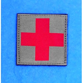 Medic Cross - Olive Green Hook & Loop Patch 2 5/8" Blackhawk EMT, First Aid Kit