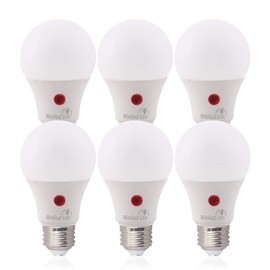 Bioluz LED Dusk to Dawn Light Bulb, 9W (60W Equivalent) A19 LED Light Bulb with Photocell Sensor, Auto On/Off, 3000K Soft White Indoor/Outdoor Light Bulbs for Porch, Yard, Hallway – UL Listed 6-Pack