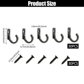 ZEACCT 30-Pack Antique Wall Hooks Set - Ornamental Vintage Hangers for Coats/Hats/Keys, Durable Metal Mounting Solutions with Rustic Charm (Towel/Bag Compatible)