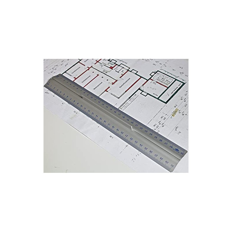 Wedo 0525235 Ruler made of Aluminium 30 cm with Handle