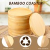 Patelai 10 Pcs Round Bamboo Coasters for Planters Small Plant