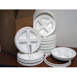 Gamma Seal Lid, White, 12 Pack - New! - Boxed! - 5 Gallon Bucket Lids (Fits 3.5, 5, 6, 7 Gal.) Storage Container Lid