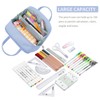 Big Capacity Pencil Case，Large Pencil Pouch with 5 Compartment，Soft Corduroy
