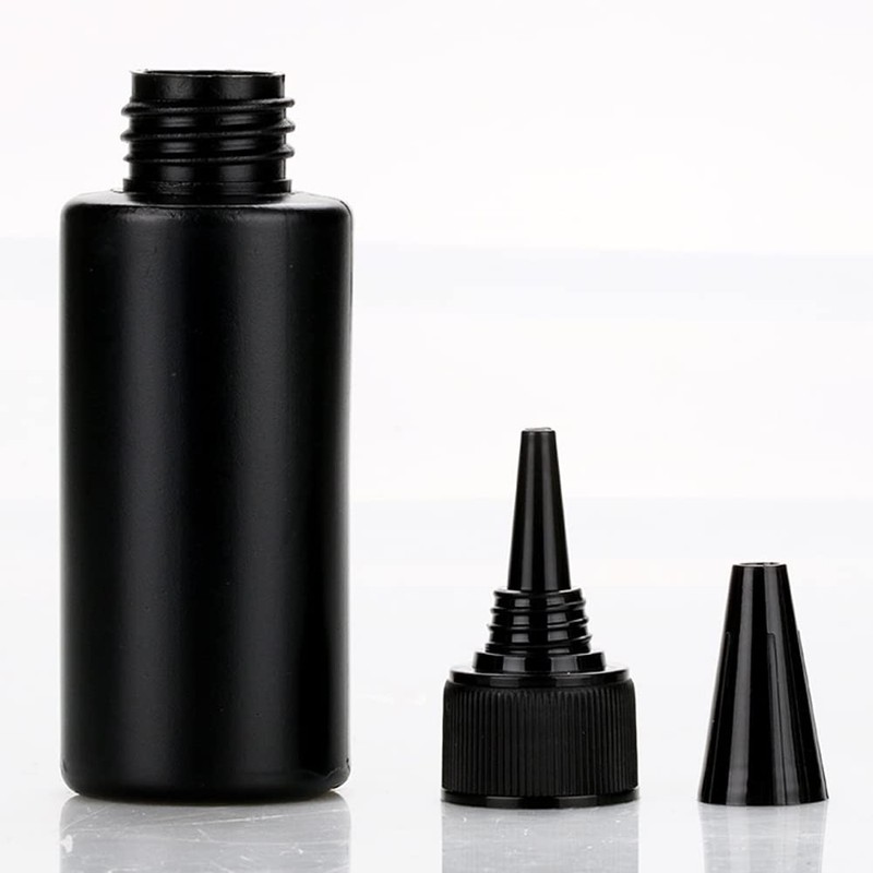 NANSHINE 10pcs 60ml(2oz) Black Plastic Squeeze Dispensing Bottles Glue Bottle