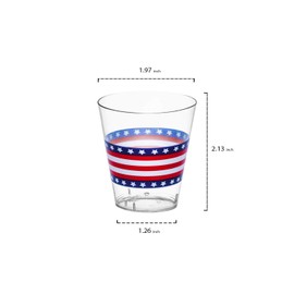 40-Count Printed Hard Plastic 2-Ounce Shot Glasses, Stars and Stripes