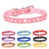 Yiwong Single Row Rhinestone Pet Collar, PU Leather Dog Collar,