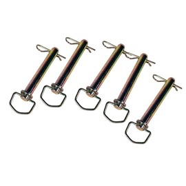AgraLink 5 Pcs Swivel Hitch Pin 1" x 6-1/4" w/Clips - Zinc Plated, High Carbon Steel, Trailer Hitch Safety & Security Pin for Tractors
