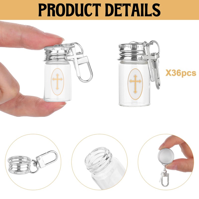 HCEWSBFD 36Sets Holy water Bottles Catholic Clear Holy water Container