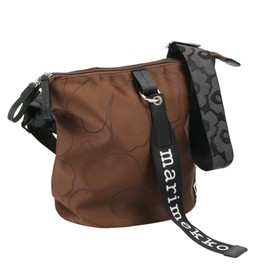 Marimekko 93944 890 Carry All Piirto Unikko Shoulder Bag, Unikko Pattern, Nylon Material, Brown, Braun