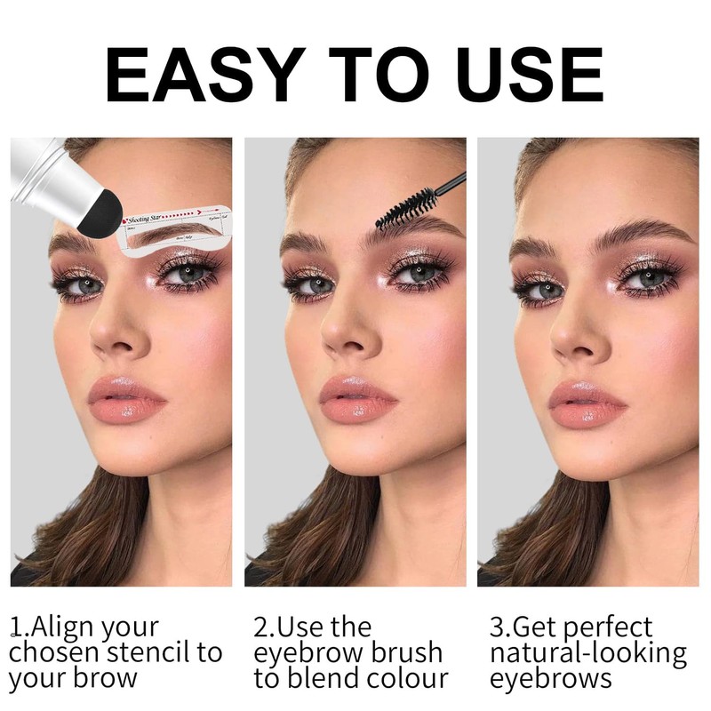 Eyebrow Stencils, Eye Brow Stencil Kits Waterproof Eyebrow Stamp Perfect