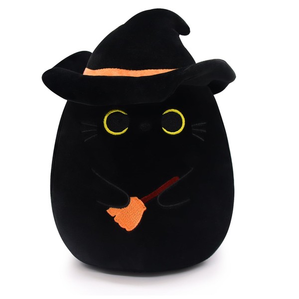 Yamepuia Black Cat Stuffed Animal Toy, Halloween Cat Plushies, Soft